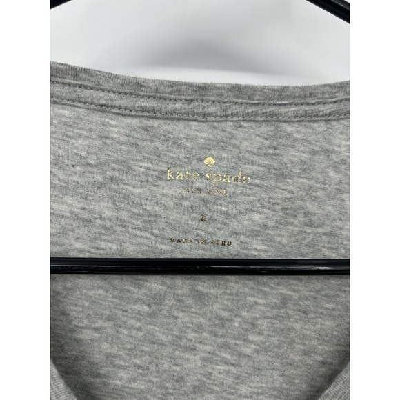 NEW KATE SPADE FOX FOXY LADY POCKET LOGO TEE SHIRT TOP T-SHIRT L - Picture 3 of 4